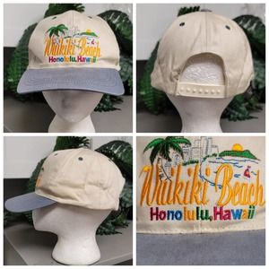 Vtg Waikiki Beach Honolulu Hawaii Snapback Hat